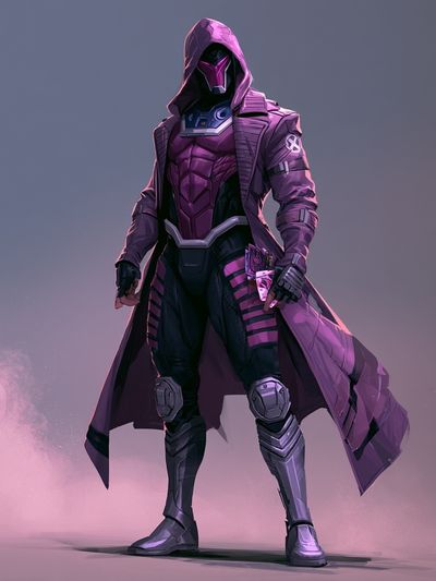 Purple Cyberpunk Warrior Poster.