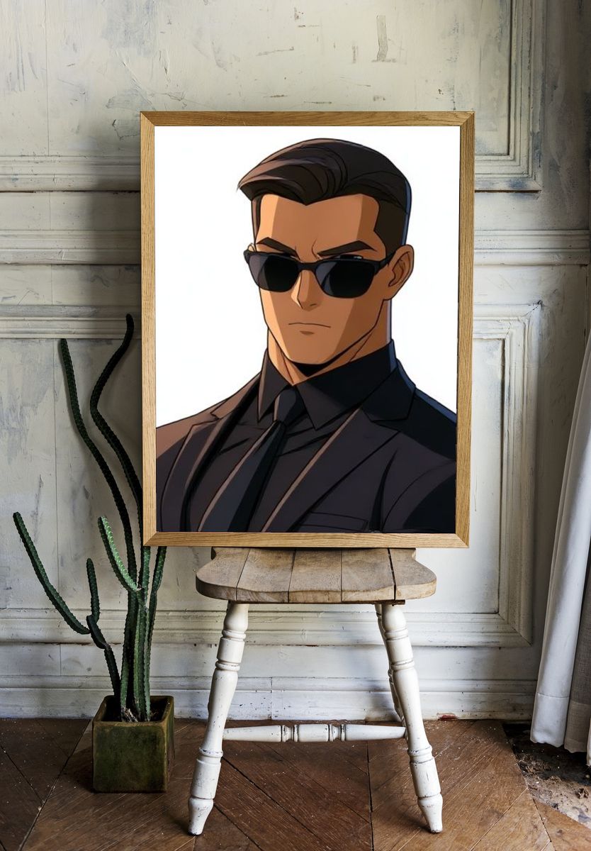 Cool Sunglasses Portrait Print. — room view 1