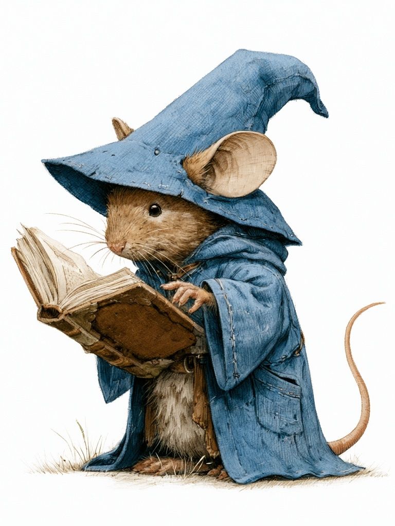 Wizard Mouse Illustration Poster. poster detail
