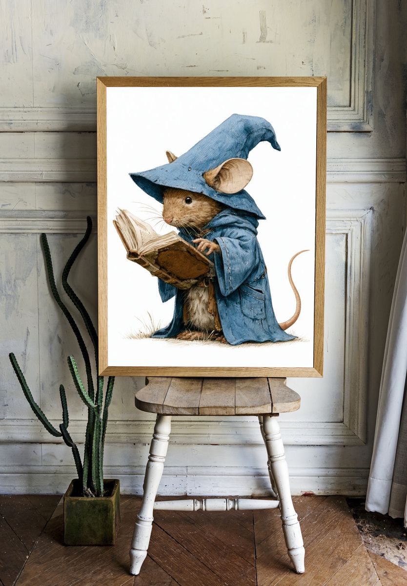 Wizard Mouse Illustration Poster. room preview