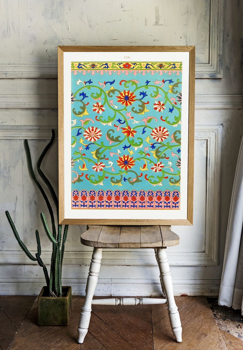 Floral Arabesque Pattern Poster. — room view 1