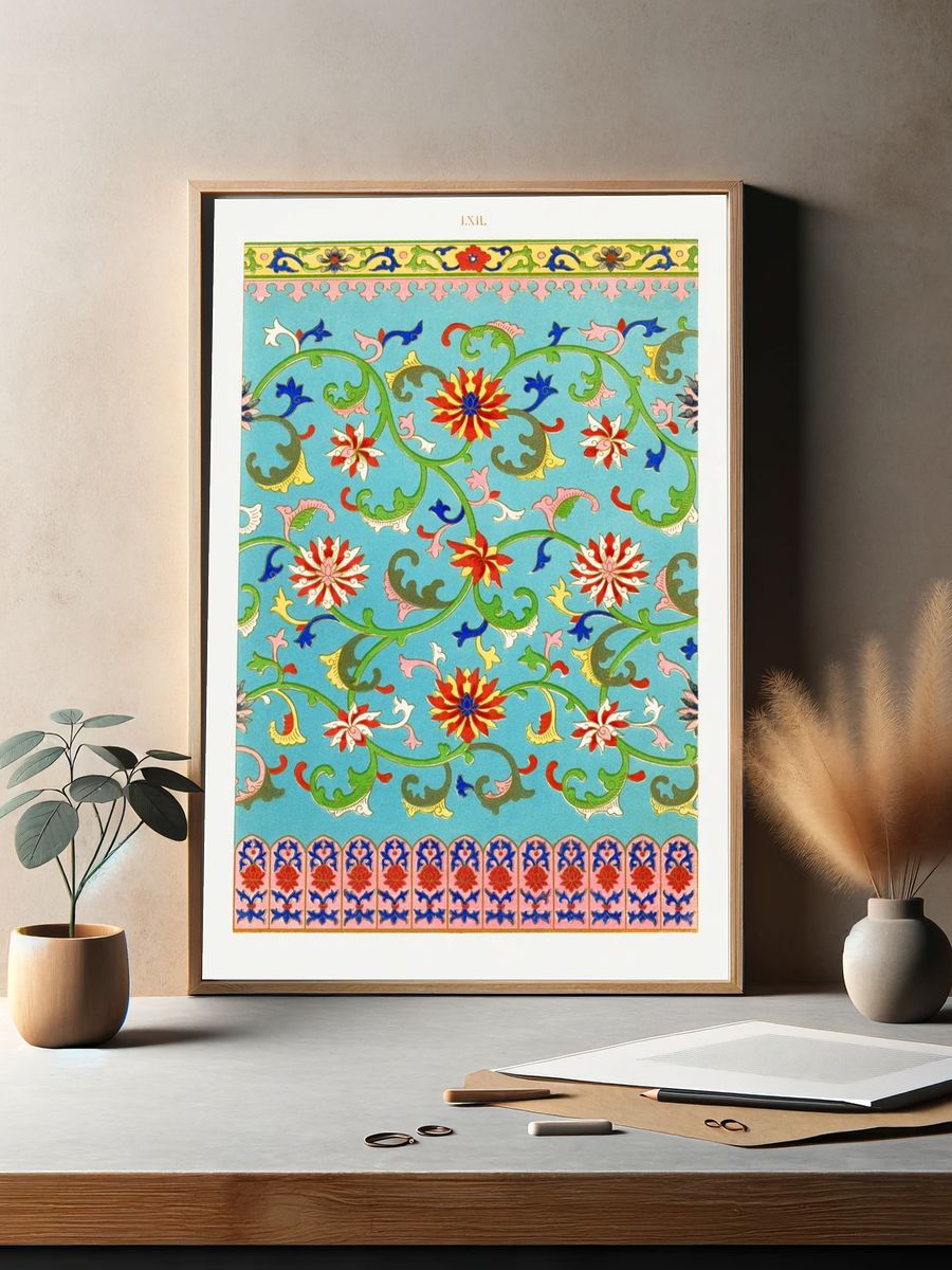 Floral Arabesque Pattern Poster. — room view 2