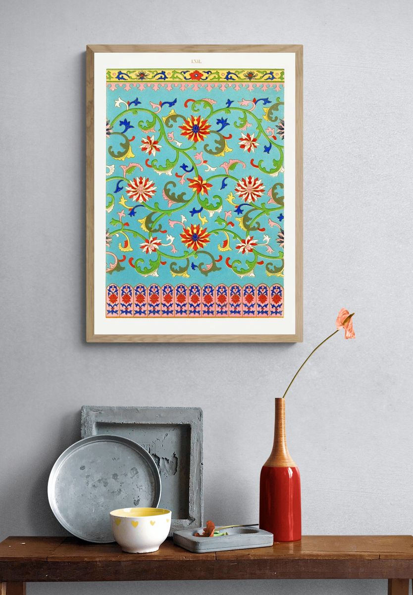 Floral Arabesque Pattern Poster. — room view 3