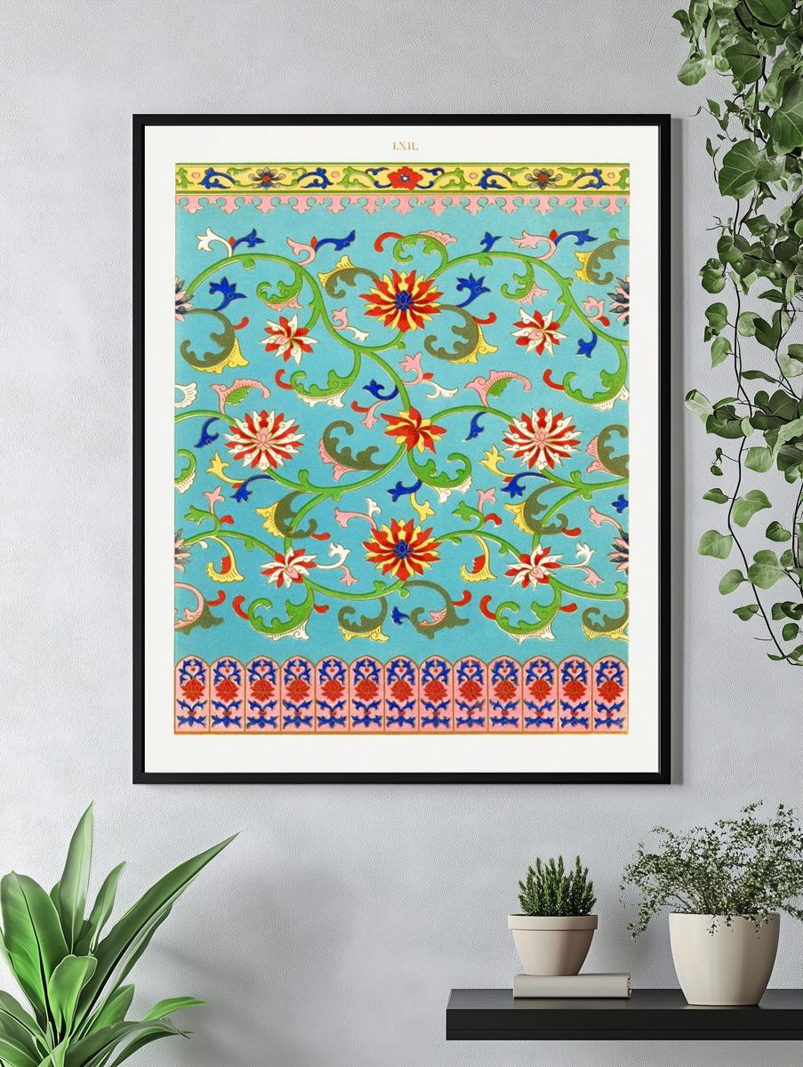 Floral Arabesque Pattern Poster. — room view 4