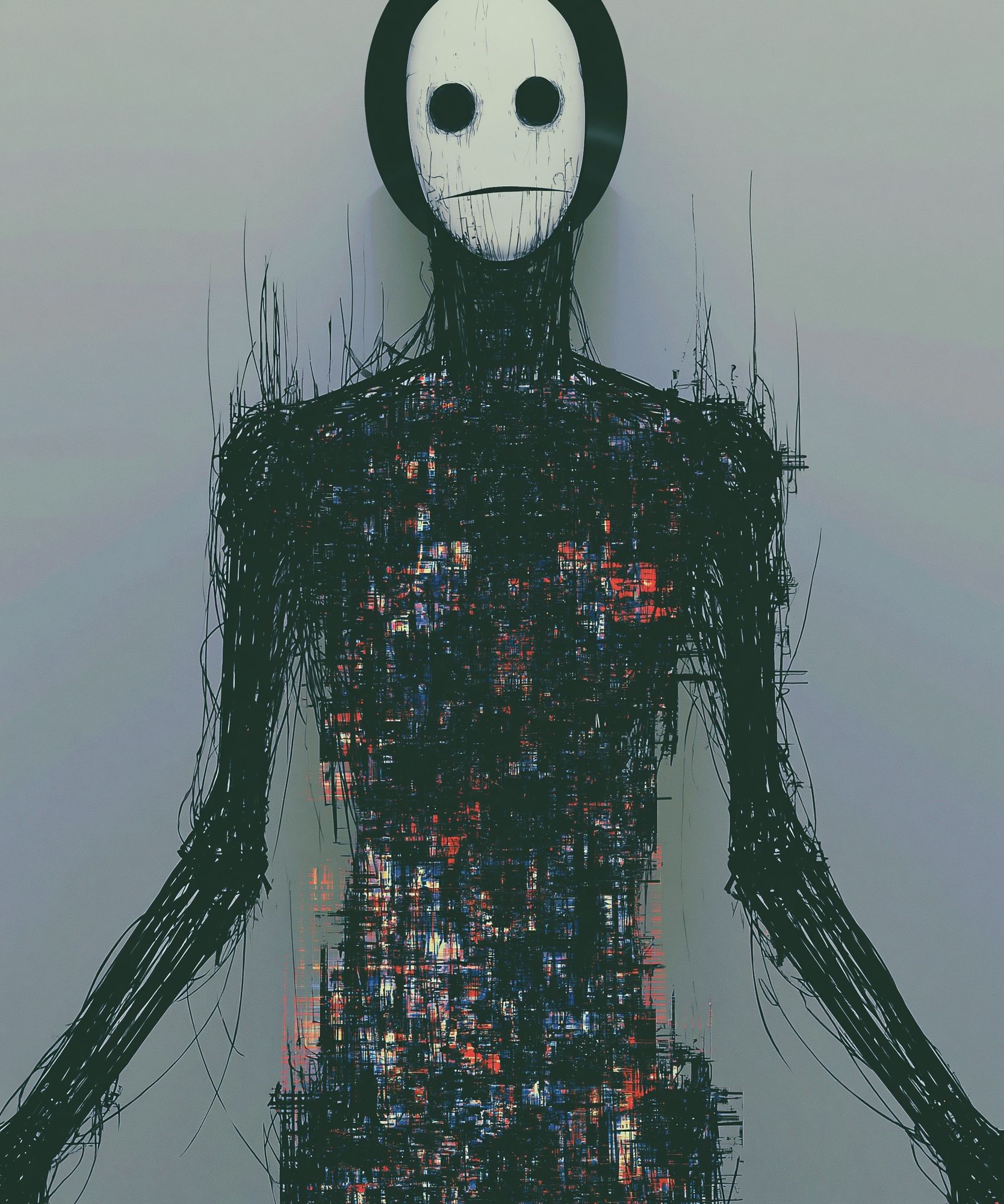 Abstract Humanoid Glitch Poster. poster — illustration art