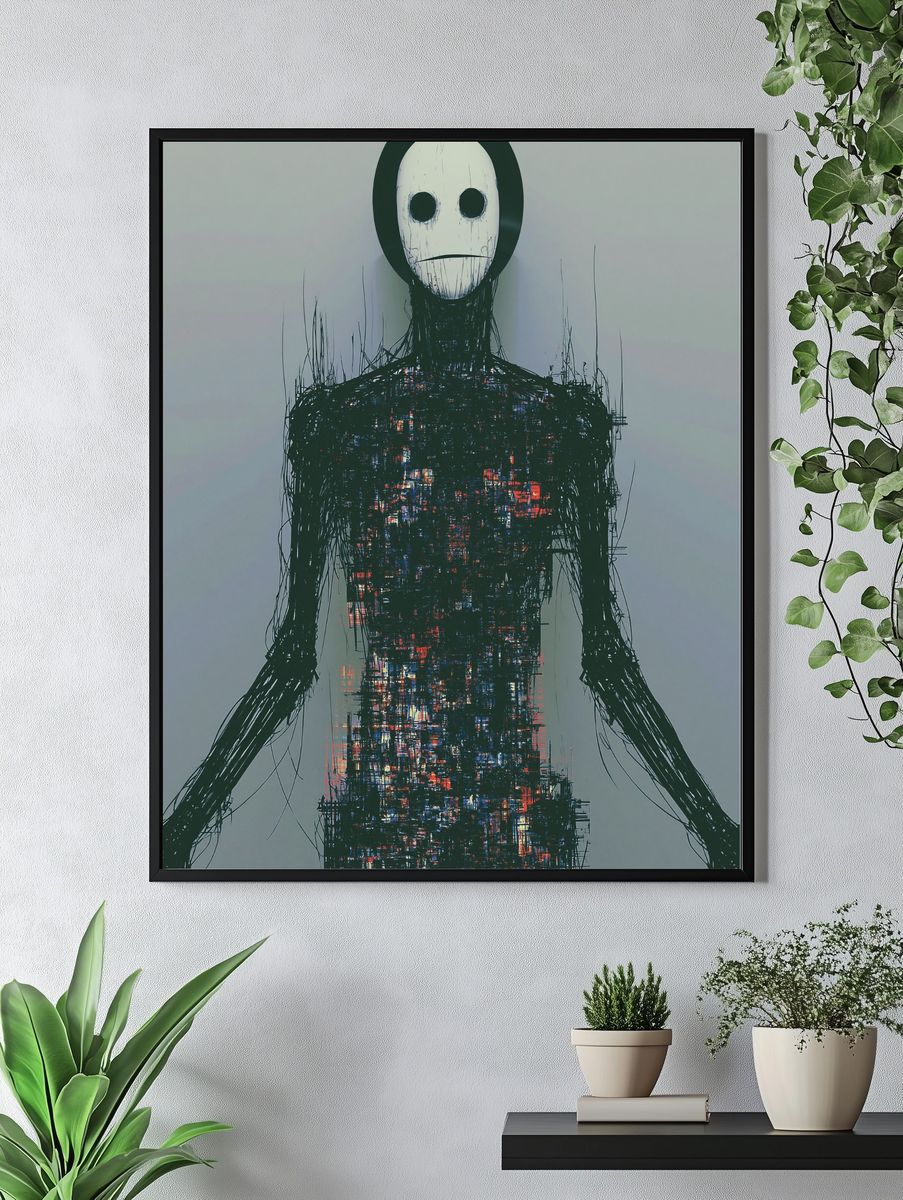 Abstract Humanoid Glitch Poster. — room view 4