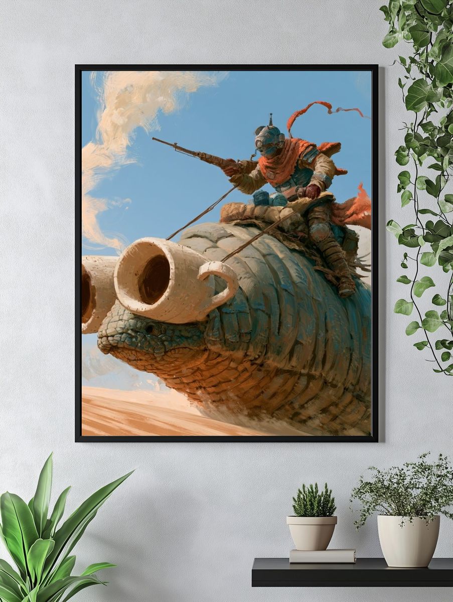 Desert Rider Fantasy Illustration Poster. — room view 4