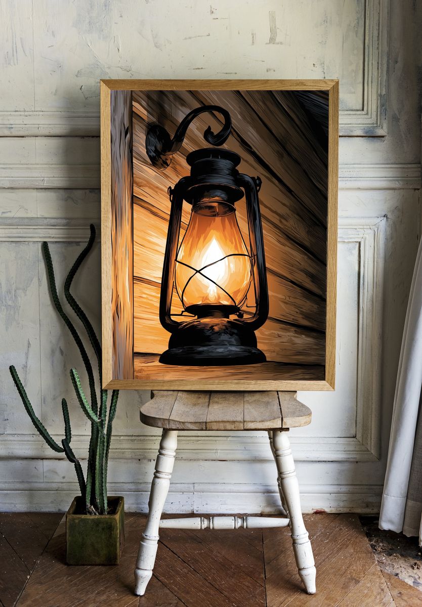 Glowing Lantern Illustration Poster. room preview