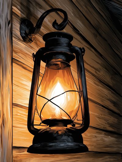 Glowing Lantern Illustration Poster. poster