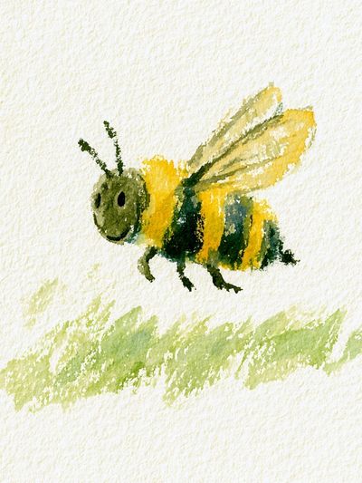 Watercolor Bee Illustration Poster. poster print