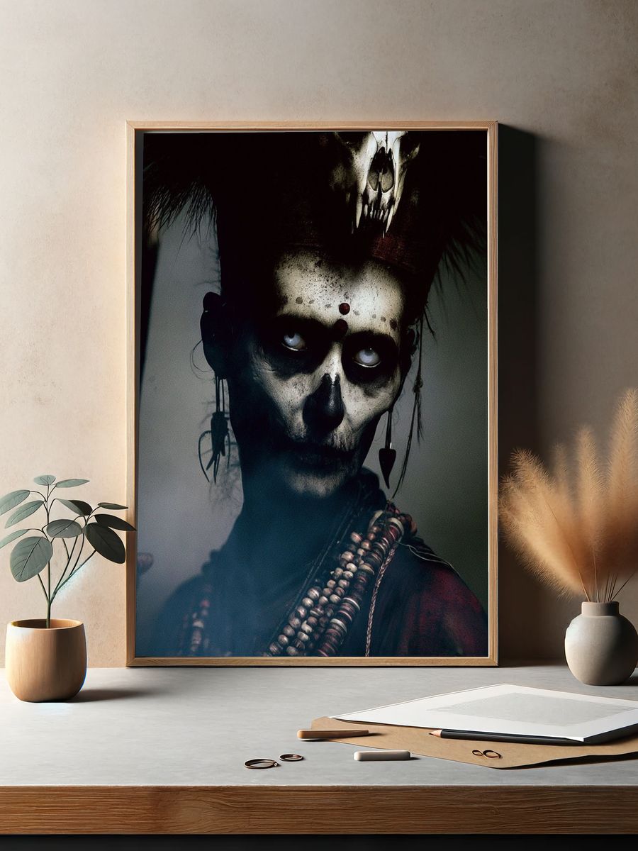 Dark Skull Ritual Portrait Poster. — room view 2