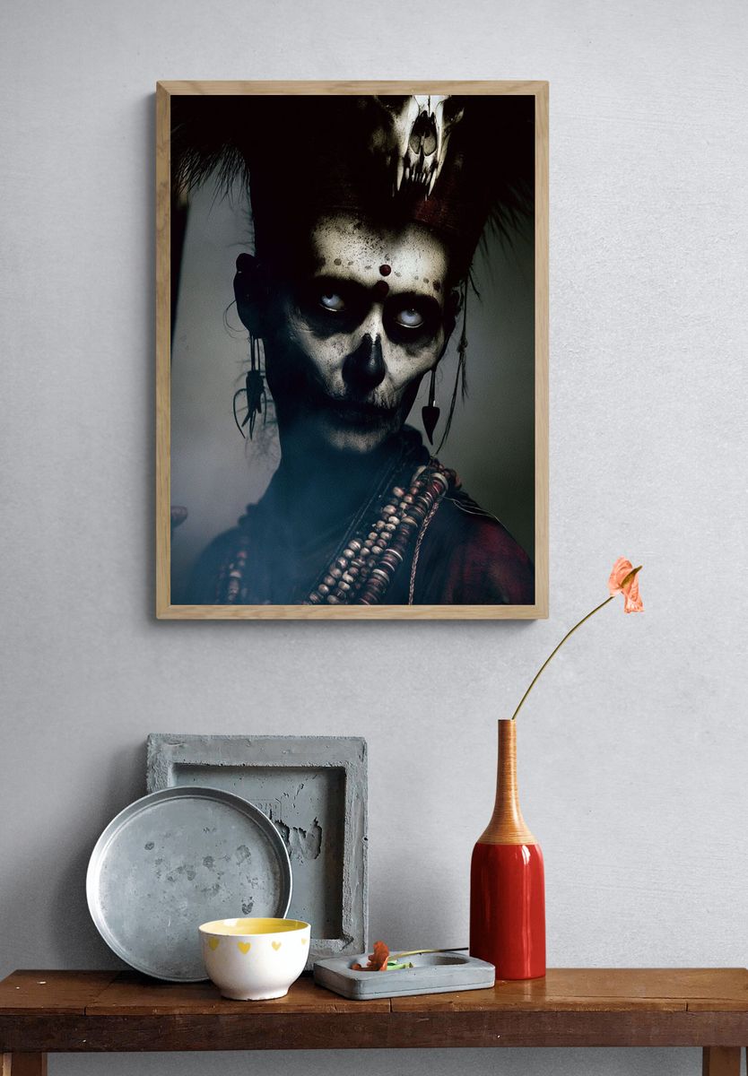 Dark Skull Ritual Portrait Poster. — room view 3