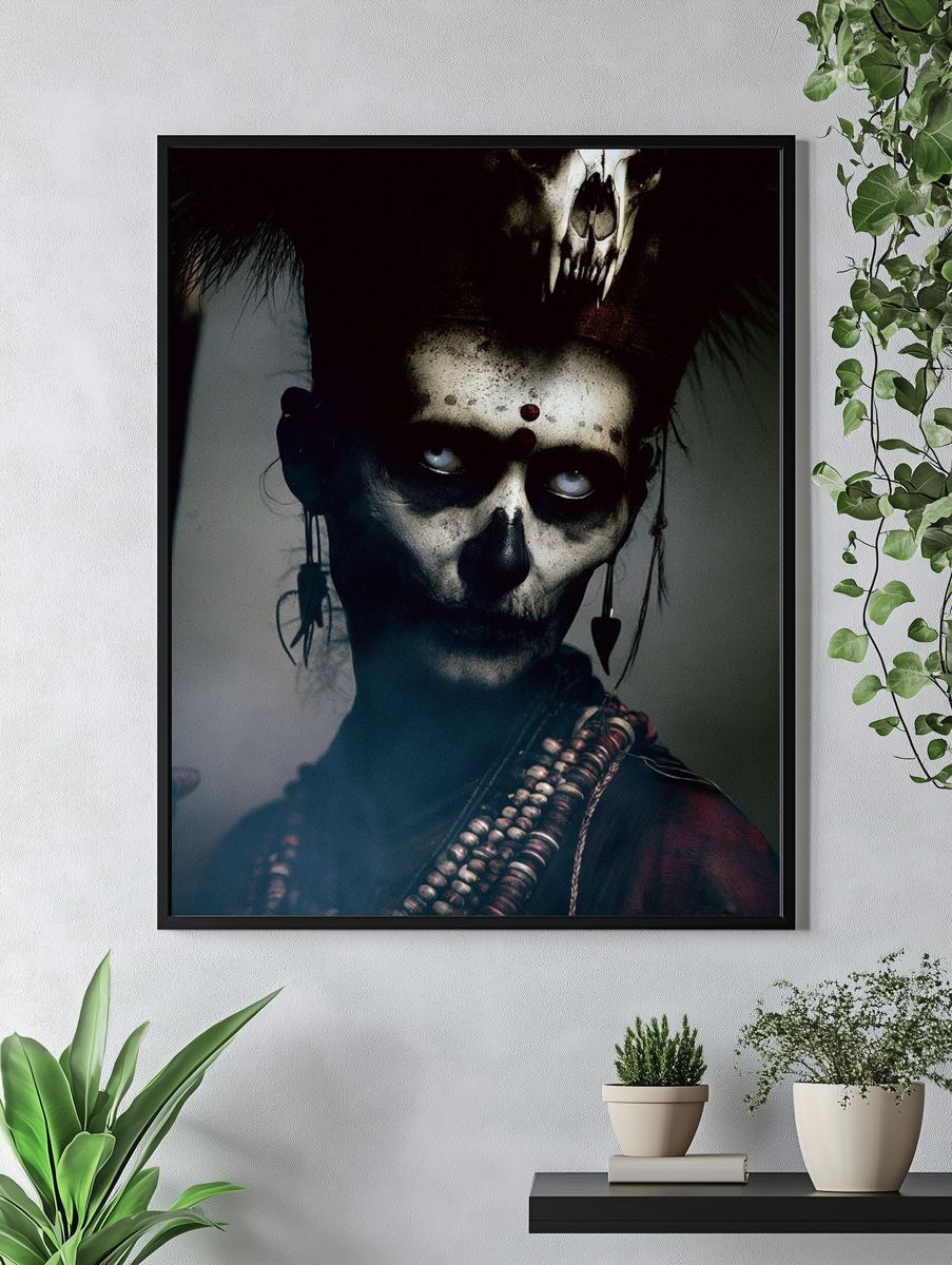 Dark Skull Ritual Portrait Poster. — room view 4