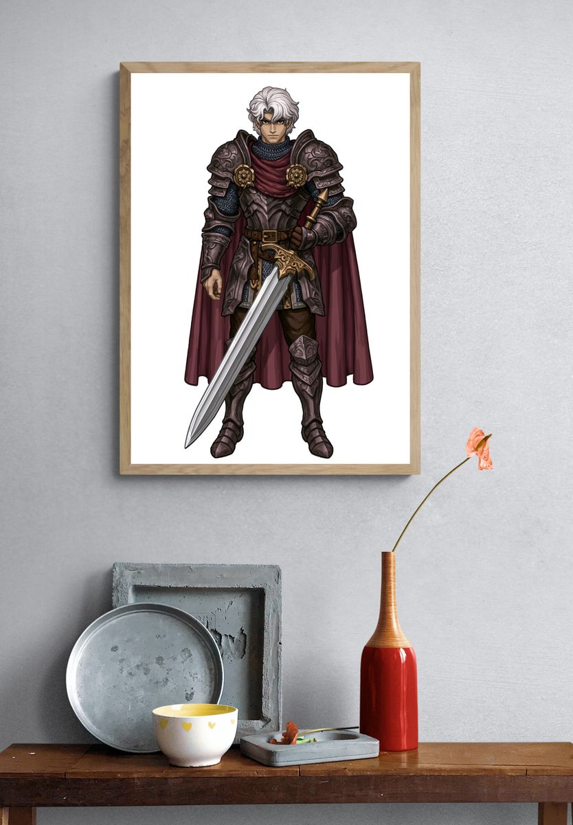 Armored Fantasy Warrior Poster. — room view 3