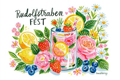 Rudolfstraben Fest Watercolor Poster. poster