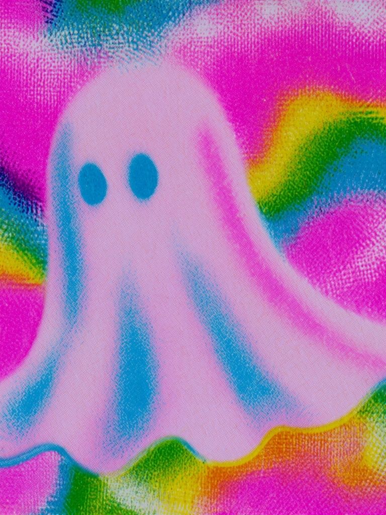 Rainbow Ghost Cartoon Poster. poster detail