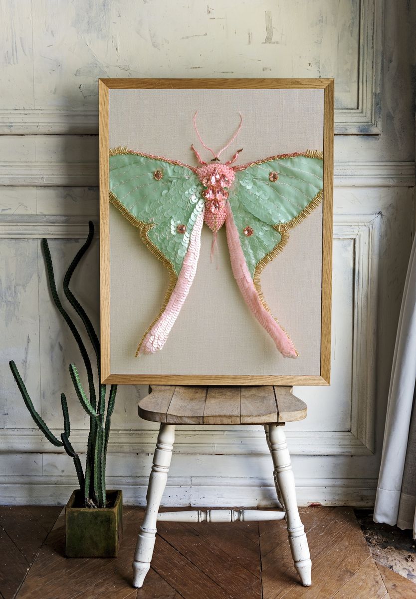 Pastel Moth Illustration Poster. room preview