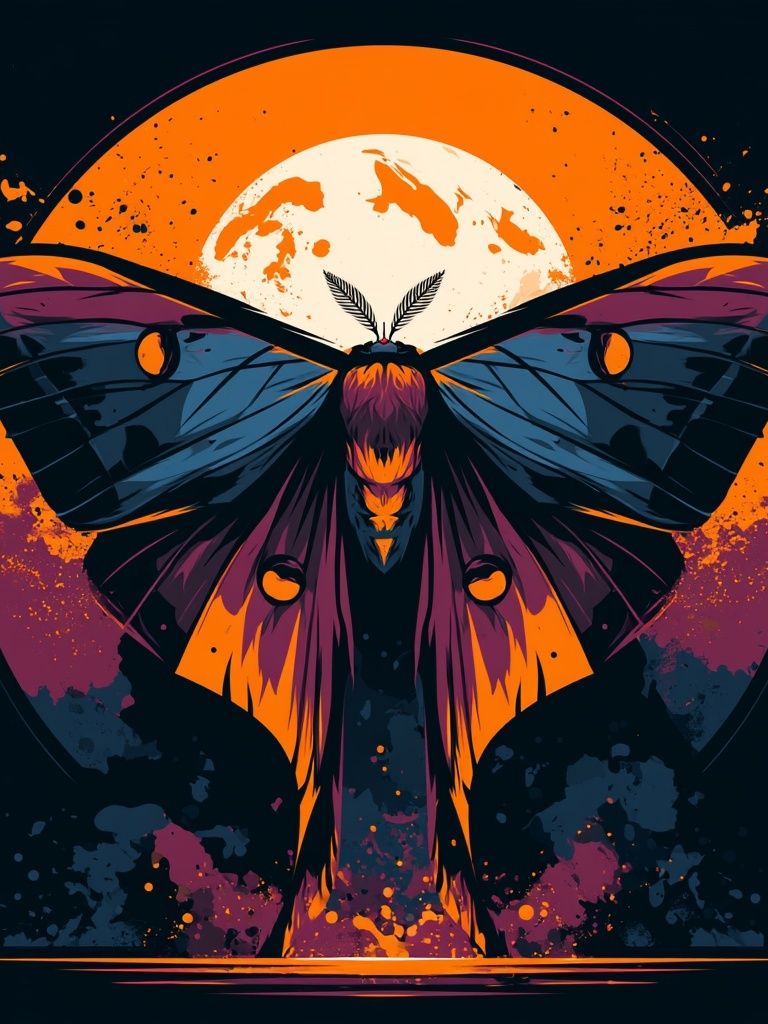 Moon Moth Digital Art Poster. poster detail