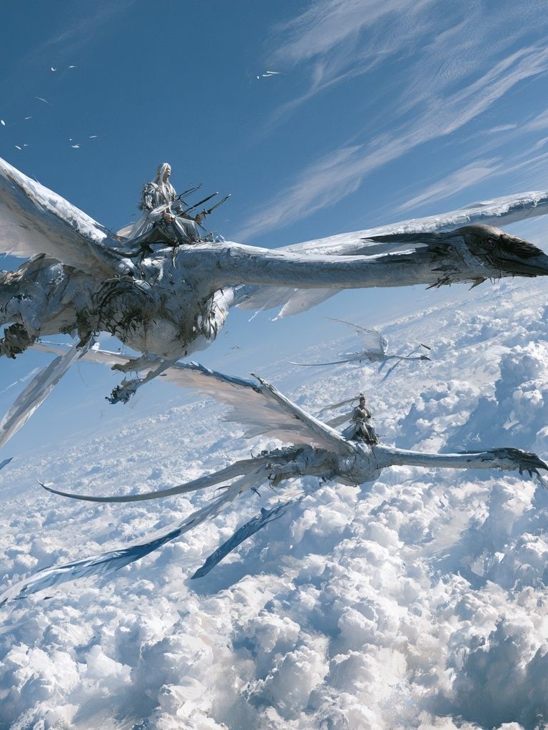 Sky Riders Fantasy Illustration Poster. poster — illustration art