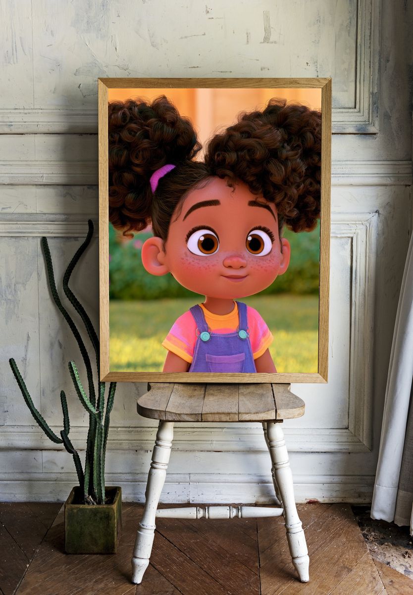 Smiling Girl Portrait Illustration Poster. room preview