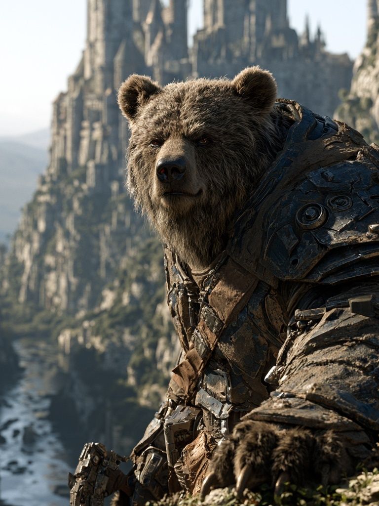 Armored Bear Fantasy Illustration Poster. poster — illustration art
