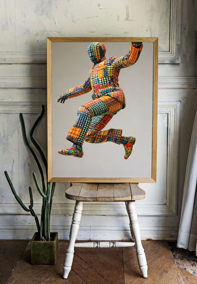 Patchwork Dancer Illustration Poster. — room view 1