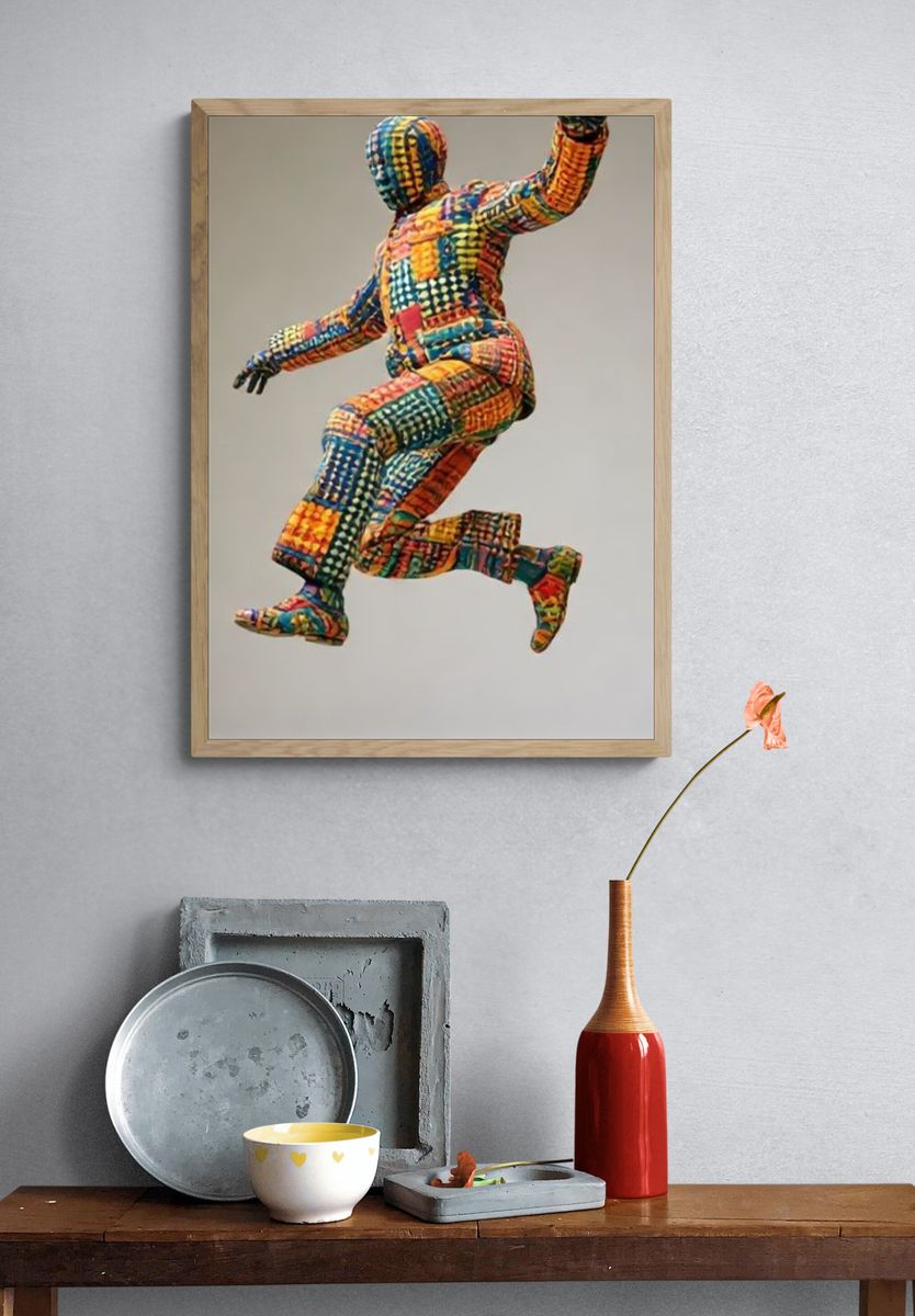 Patchwork Dancer Illustration Poster. — room view 3