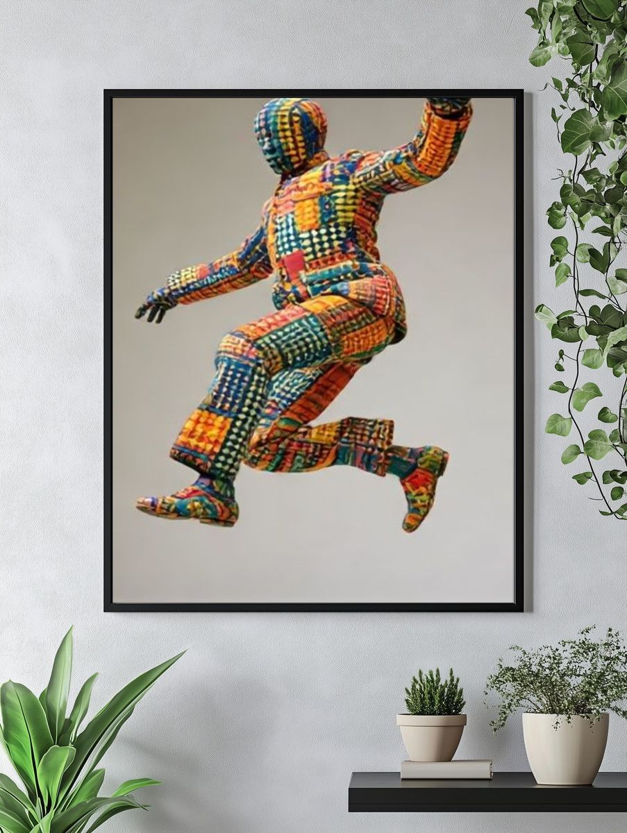 Patchwork Dancer Illustration Poster. — room view 4