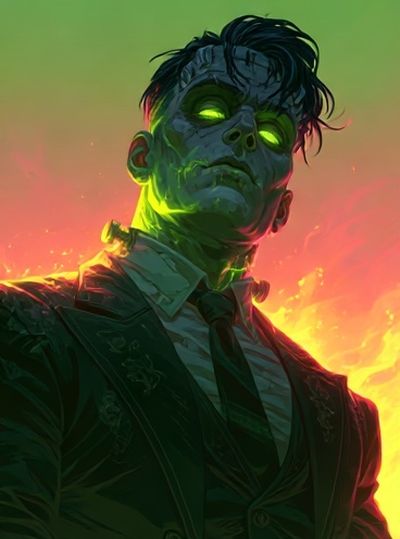 Neon Frankenstein Portrait Print.