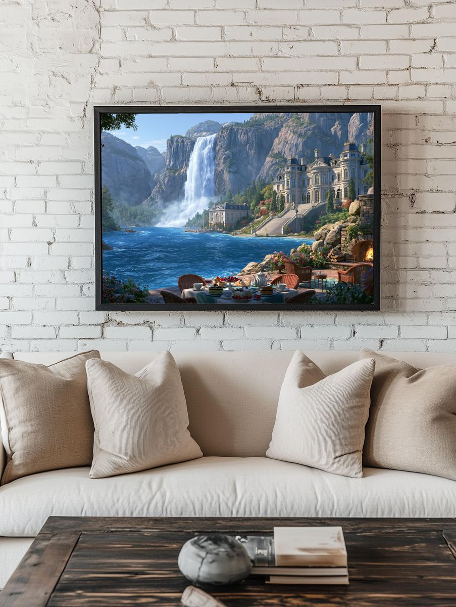 Waterfall Estate Landscape Print. room preview