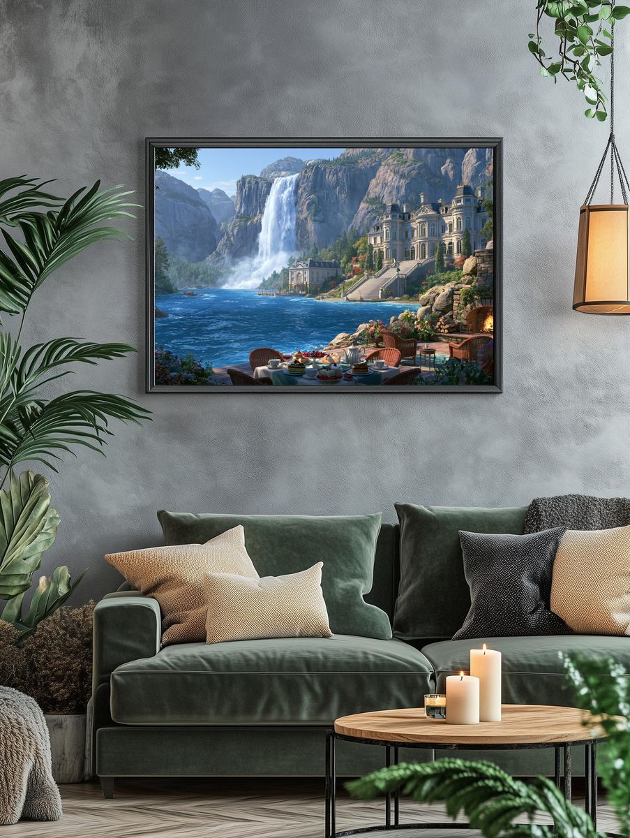 Waterfall Estate Landscape Print. — room view 4