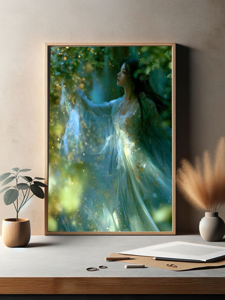 Forest Spirit Portrait Print. — room view 2