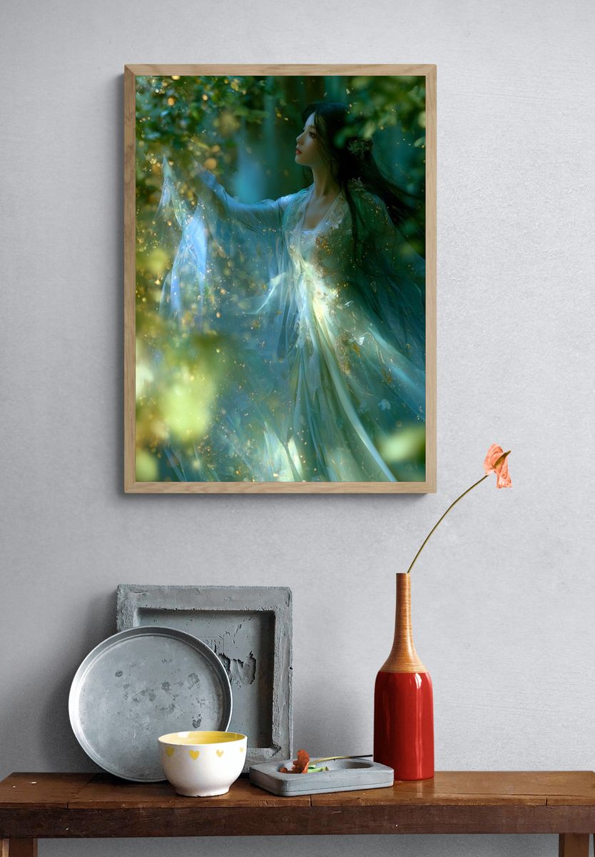 Forest Spirit Portrait Print. — room view 3