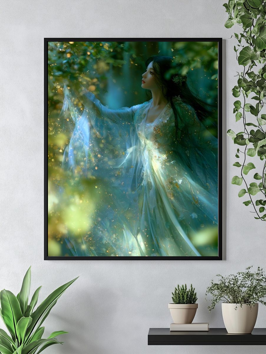Forest Spirit Portrait Print. — room view 4