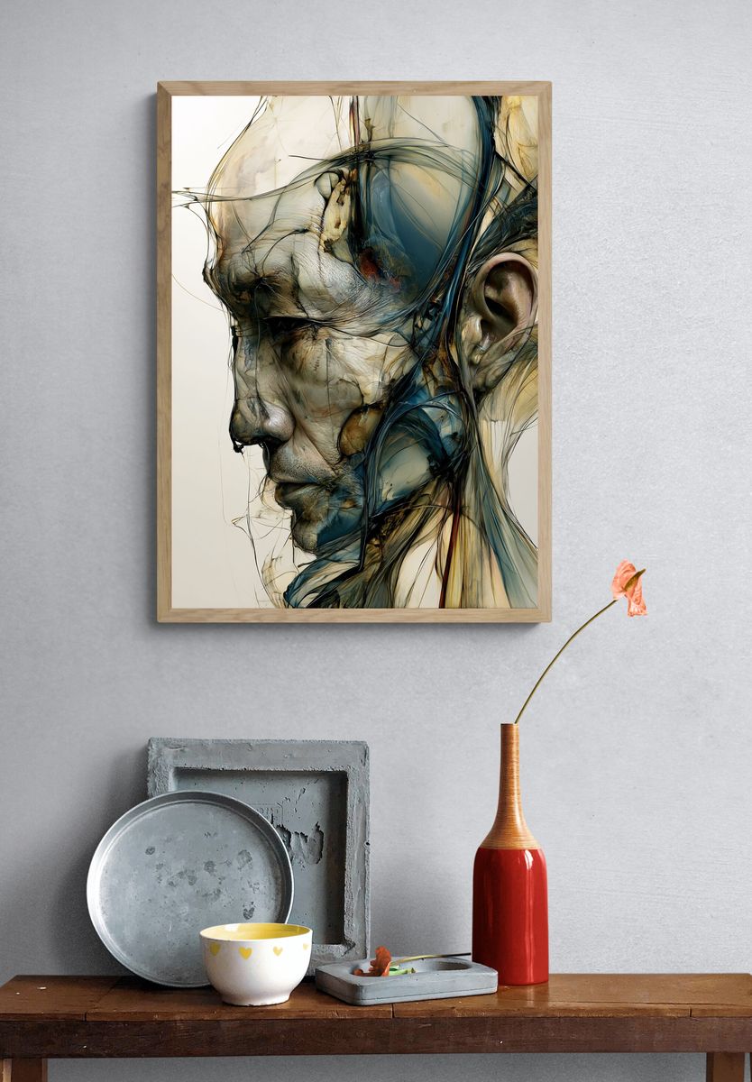 Abstract Human Profile Illustration Poster. — room view 3