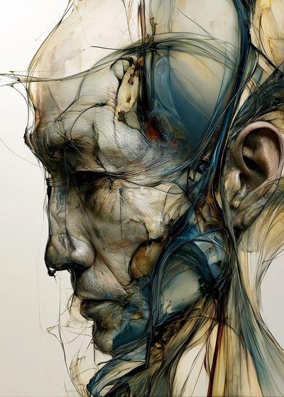 Abstract Human Profile Illustration Poster.