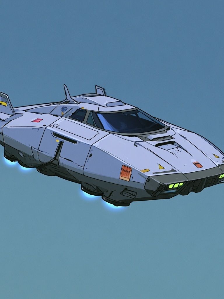 Retro Sci-Fi Hover Car Poster. poster — illustration art