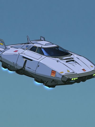 Retro Sci-Fi Hover Car Poster. poster