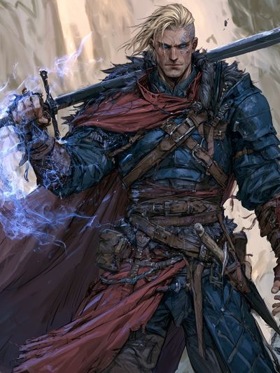 Fantasy Warrior Digital Art Poster.