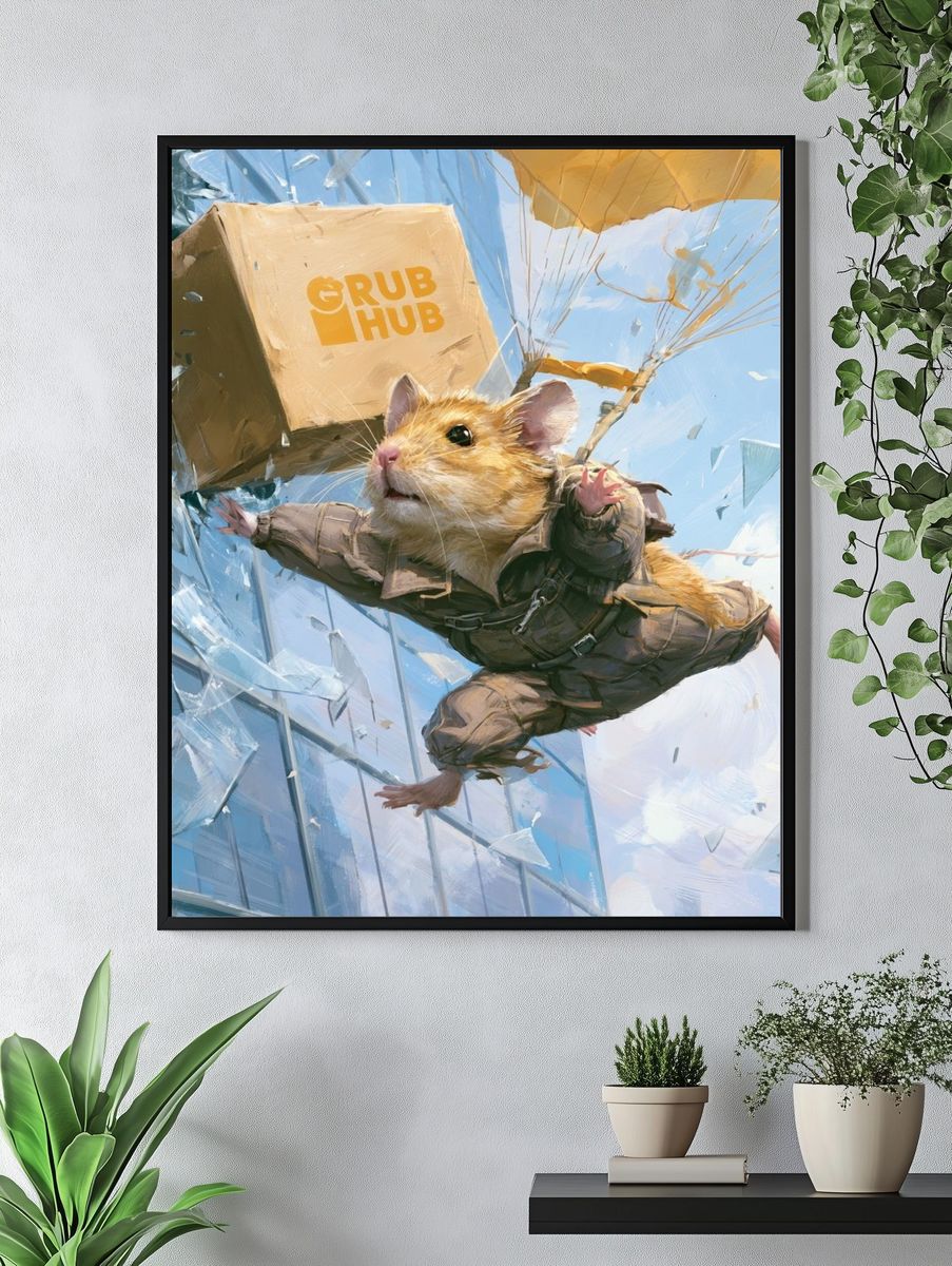 Skydiving Mouse Digital Art Poster. — room view 4