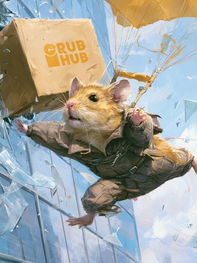 Skydiving Mouse Digital Art Poster.