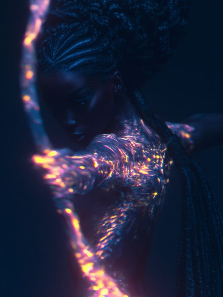 Neon Archer Portrait Print. poster detail