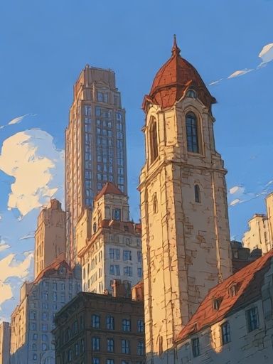 City Skyline Illustration Poster. poster — illustration art