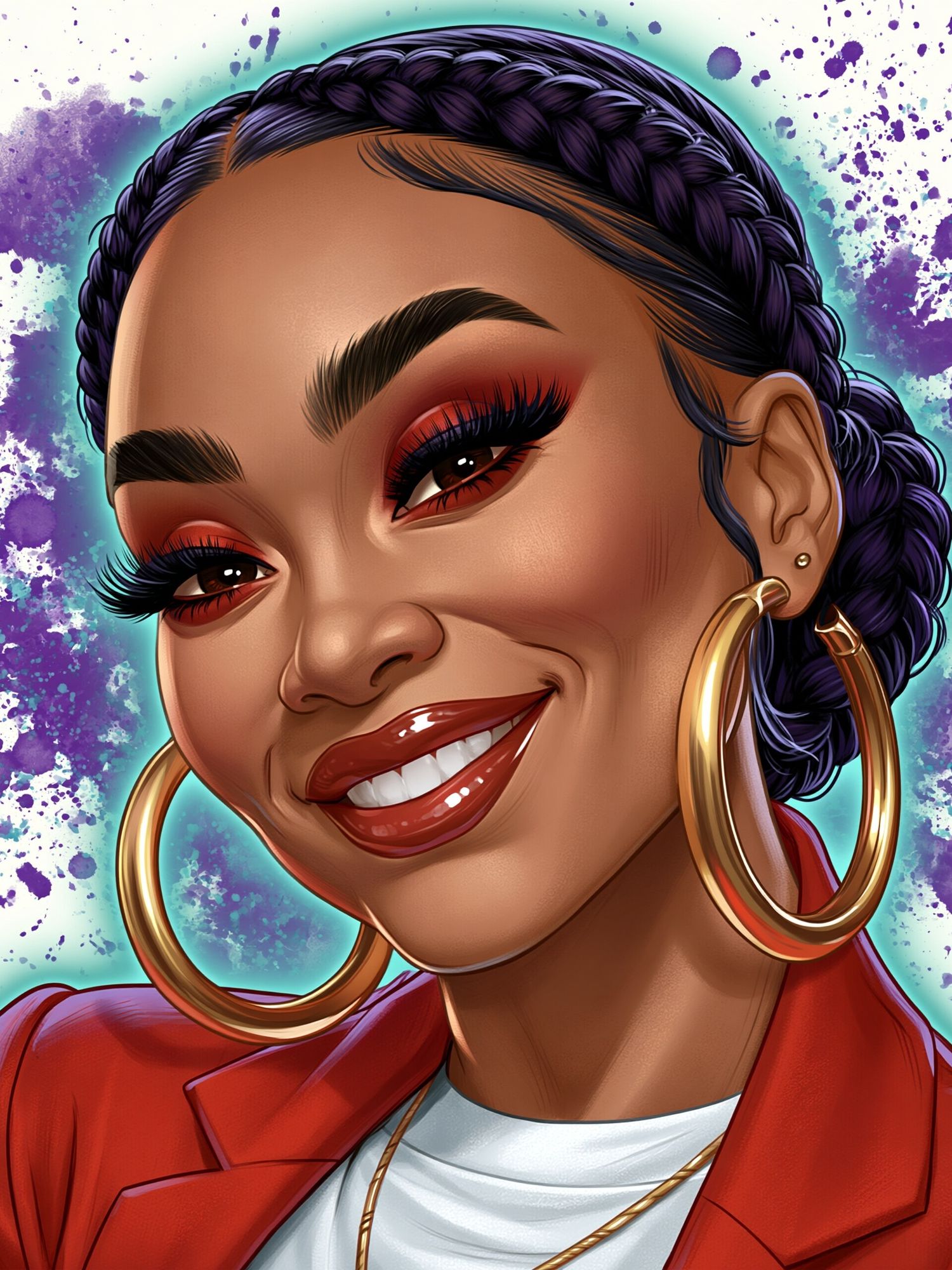 Confident Woman Portrait Illustration Poster. poster detail