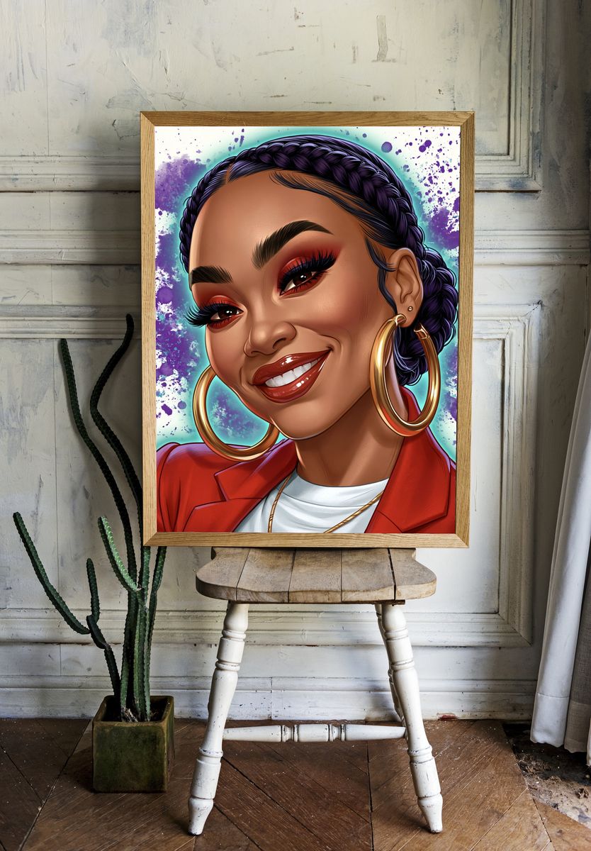 Confident Woman Portrait Illustration Poster. — room view 1