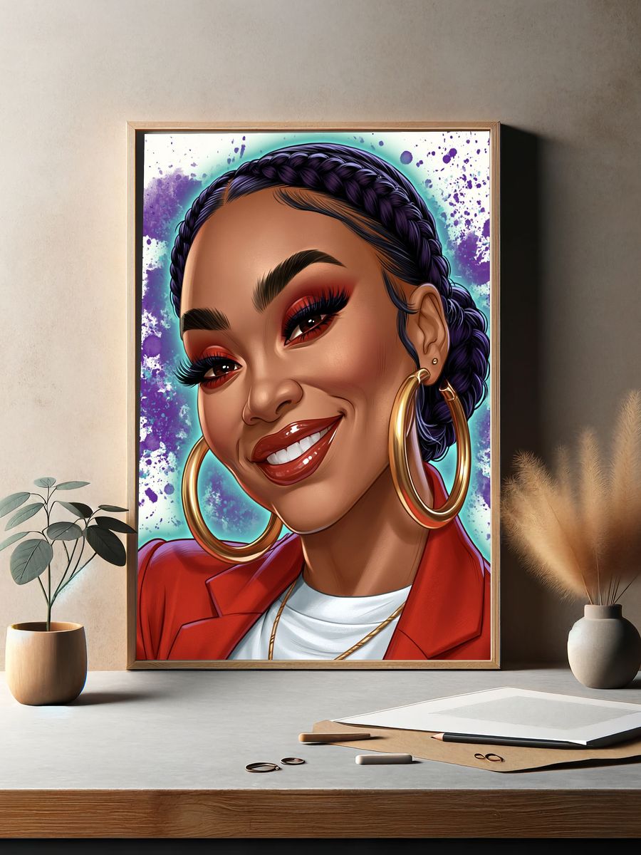 Confident Woman Portrait Illustration Poster. — room view 2