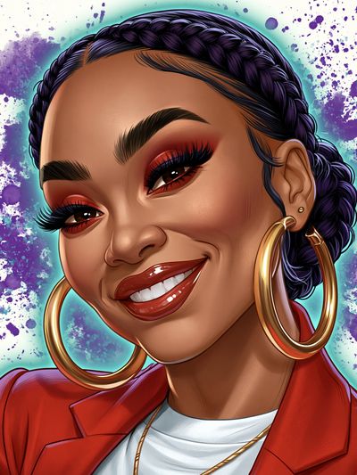 Confident Woman Portrait Illustration Poster.