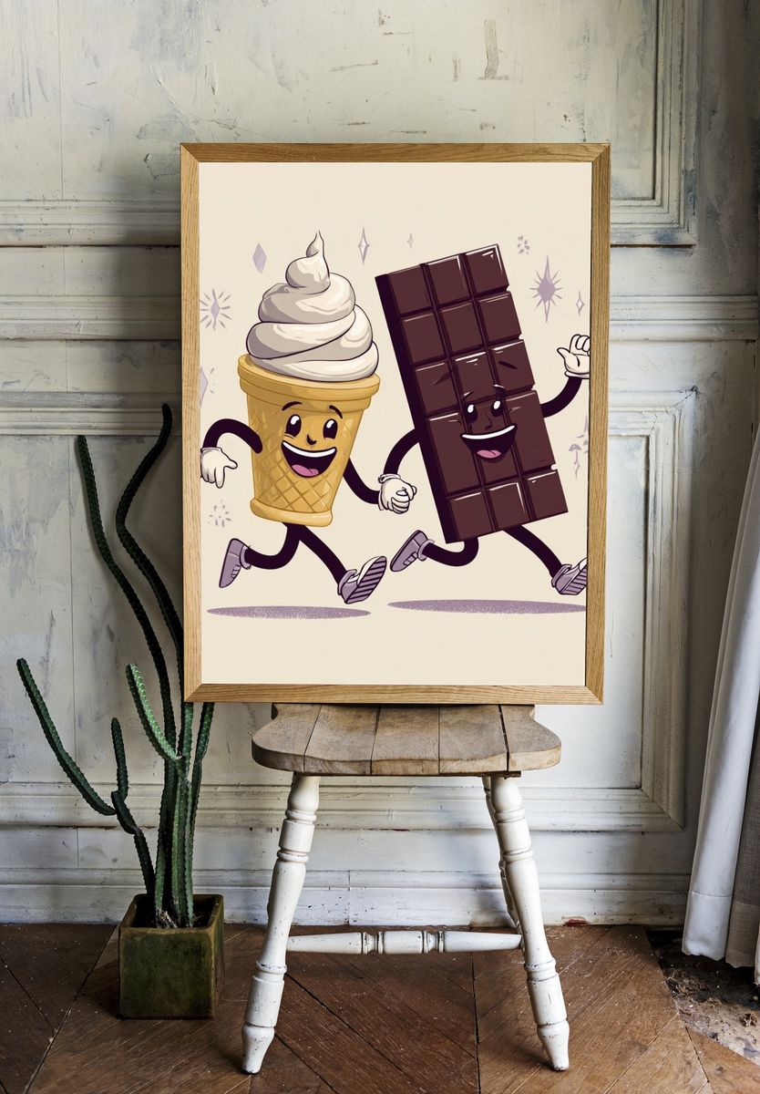 Running Ice Cream and Chocolate Poster. — room view 1