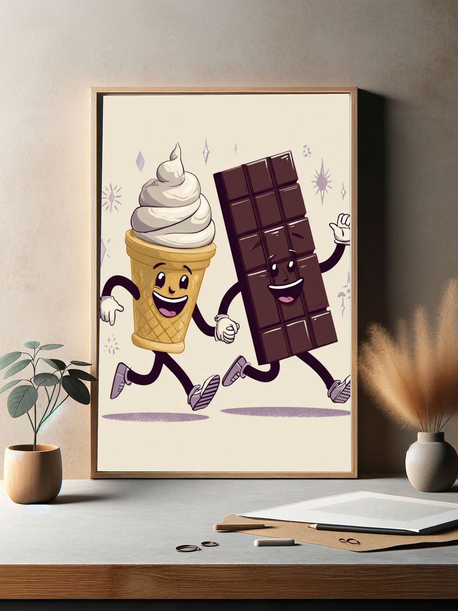 Running Ice Cream and Chocolate Poster. — room view 2
