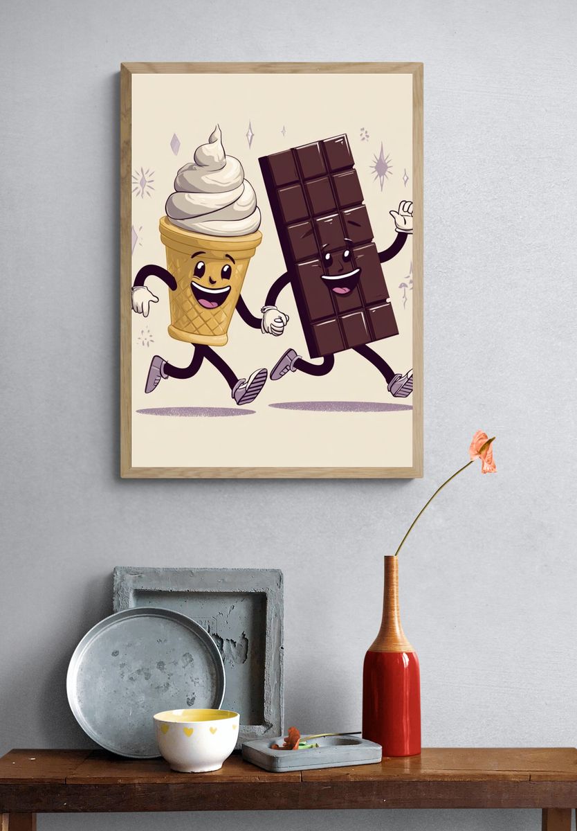 Running Ice Cream and Chocolate Poster. — room view 3